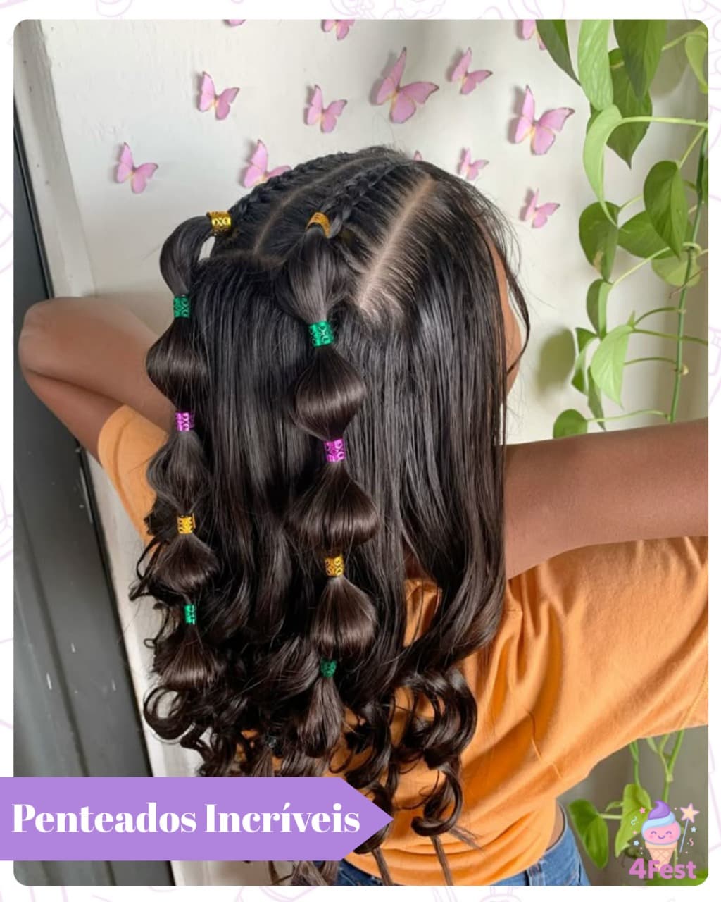 Penteado colorido divertido